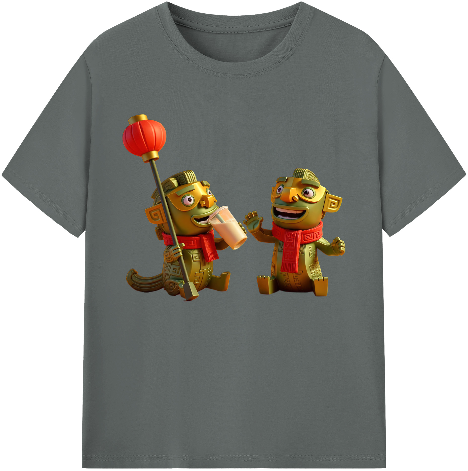 （画像用） Ne Zha 2 ナタ 魔童の大暴れ 綿100％ メンズ半袖Tシャツ｜肌触りやわらか＆通気性